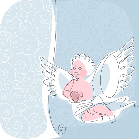 Angel. thread 1. Place for your tex. similar to the portfolioのイラスト素材