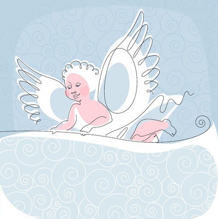 Angel. thread 3. Place for your tex. similar to the portfolioのイラスト素材