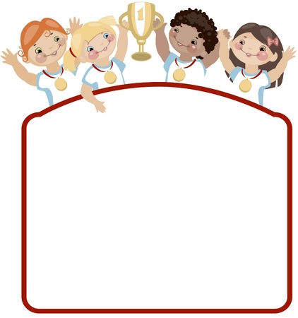 School childhood. Place for your text. Sports. similar to the portfolioのイラスト素材