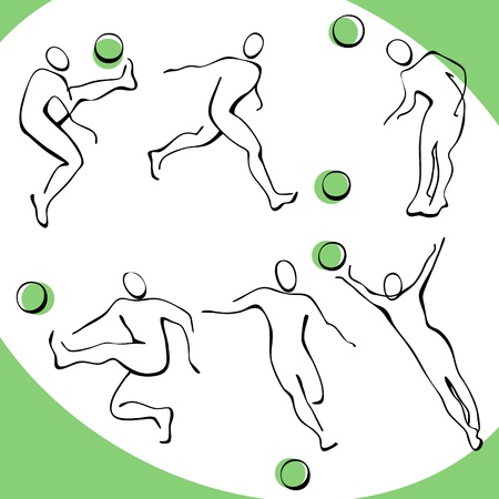 football icons. a set of gray figures 4.のイラスト素材