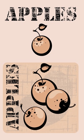 Apples on a wattled backgroundのイラスト素材