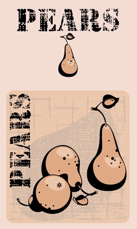 pear on a wattled backgroundのイラスト素材