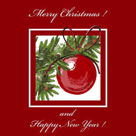 red Christmas Toy. paintingのイラスト素材