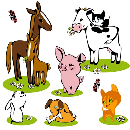 Set of pets.Isolated objectsのイラスト素材