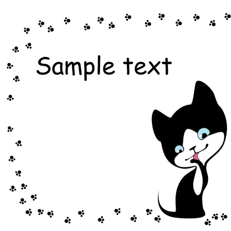 the kitten and pawprintsのイラスト素材