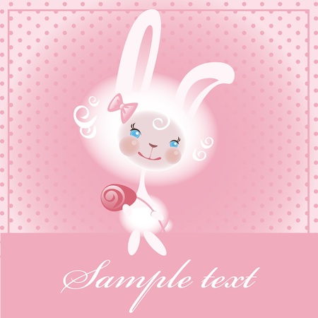 Beloved bunny with a roseのイラスト素材