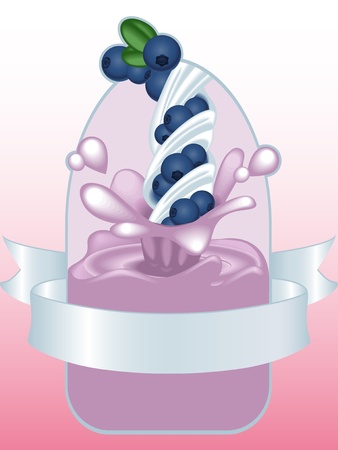 blueberry yogurt.vektorのイラスト素材