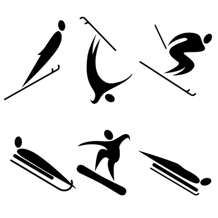 set of winter sports icons.  sports competition disciplines.のイラスト素材