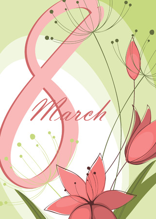 Greeting card with March 8のイラスト素材
