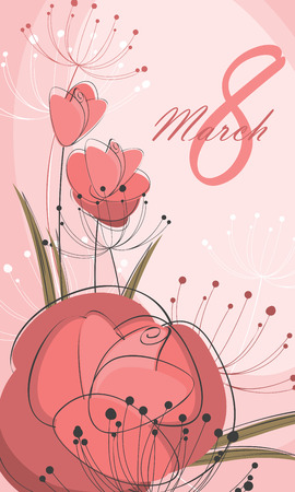 Greeting card with March 8のイラスト素材