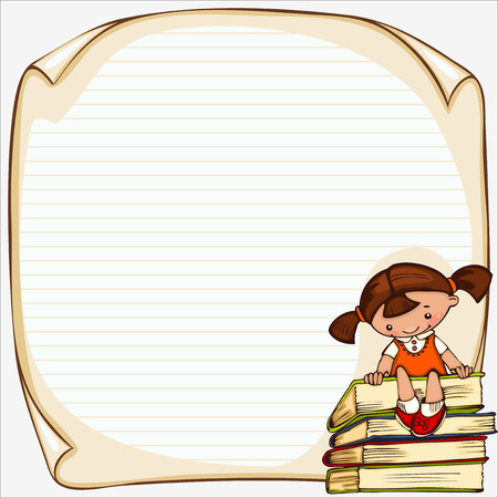 school children's  vector banner. Place for textのイラスト素材