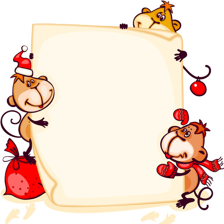 Chinese zodiac new year banner 2016 with the monkeyのイラスト素材