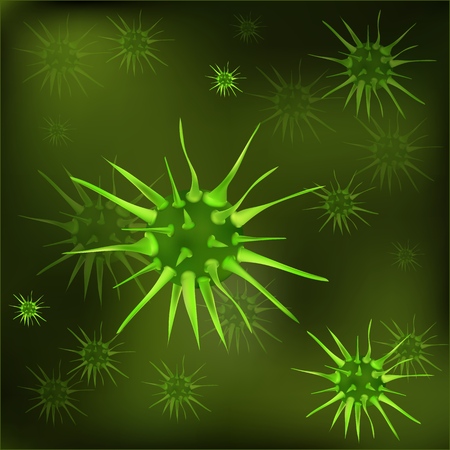 Virus, under, microscope., An, uninitiated, cellular, infectious, agent, that, can, multiply, only, other, cells.のイラスト素材