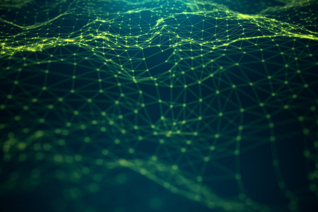 Data technology, abstract global network. Global connecting, network connection dots and lines on...