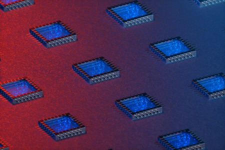 AI - artificial intelligence concept. Machine learning. Central Computer Processors on the circuit board with luminous tracks. Encoded data. Computer chip over circuit background. 3D Renderingの写真素材