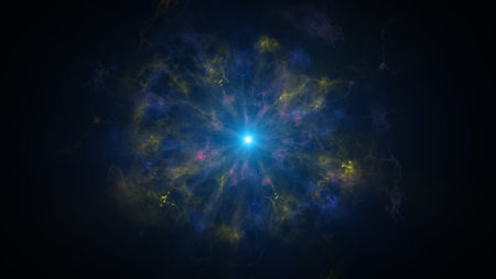 Colorful shock wave consisting particles. VFX elements, Graphic Elements. Light beam, shine through...