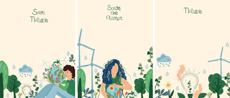 Save nature with the help of ecology. The concept of saving the planet, a way of life. Nature as a...