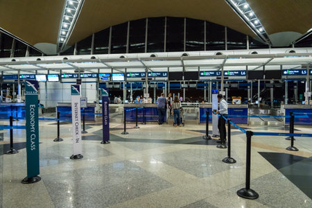Kuala Lumpur, Malaysia -November 2017: Silk Air check-in counter at Kuala Lumpur International...