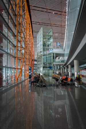 Beijing, China - October 2017: Terminal in Beijing Capital International Airport in China. Beijing...