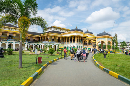 Medan, Indonesia - January 2019: Maimun Palace or Maimoon Palace in Medan, North Sumatra, Indonesia....