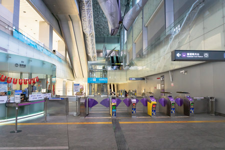 Taipei, Taiwan - February 2019: Taipei MRT Taipei Main station. The Taipei Main station is a major...