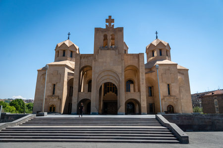 Yerevan, Armenia - July 2019: Saint Gregory Lusavurich (Illuminator) Cathedral in Yerevan, the...