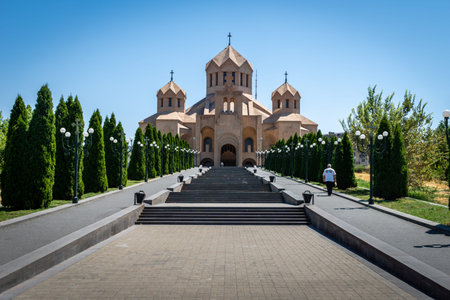 Yerevan, Armenia - July 2019: Saint Gregory Lusavurich (Illuminator) Cathedral in Yerevan, the...