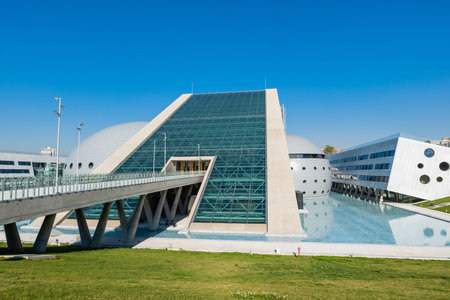 Ankara, Turkey - October 2021: Presidential Symphony Orchestra CSO Concert Hall architecture. The...