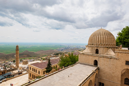Mardin old town architecture with view of Mesopotamia Plain towards Syria