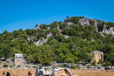Istlada ancient ruin site. Istlada was a town of ancient Lycia and the remains including Lycian...