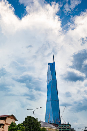 Kuala Lumpur - May 2023: Merdeka 118 tower view, downtown Kuala Lumpur. Its the second-tallest...