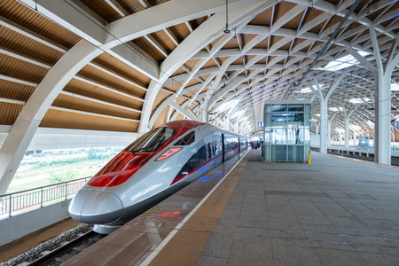 Jakarta, Indonesia - 03.12.2024: Whoosh, the first high-speed railway in Southeast Asia, and the...