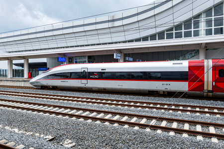 Bandung, Indonesia - 03.12.2024: Whoosh, the first high-speed railway in Southeast Asia, and the...