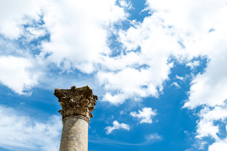 Architectural detail of ancient Greek city of Aphrodisias Archaeological site in Turkey