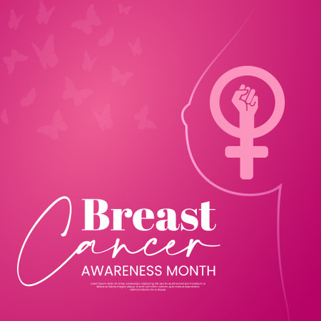 Breast cancer awareness month. Vector illustration for banner, poster or flyer.のイラスト素材
