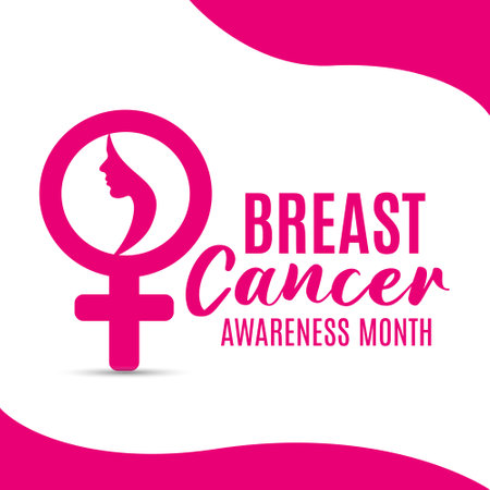 Breast cancer awareness month. Vector illustration for banner, poster or flyer.のイラスト素材