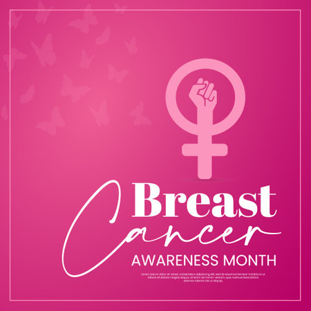Breast cancer awareness month. Vector illustration for banner, poster or flyer.のイラスト素材