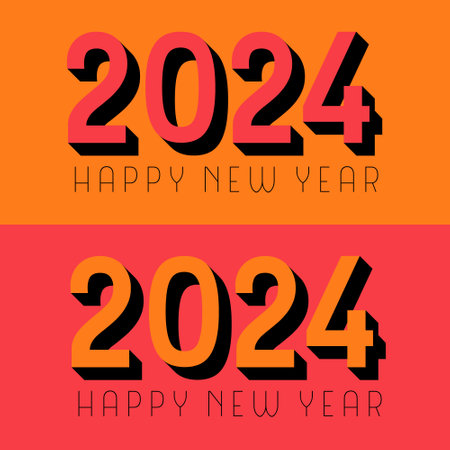 Happy new year 2024 design. Colorful premium vector design for poster, banner, greeting and new year 2024 celebration.のイラスト素材