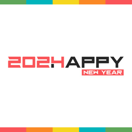 Happy new year 2024 design. Colorful premium vector design for poster, banner, greeting and new year 2024 celebration.のイラスト素材