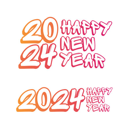 Happy new year 2024 design. Colorful premium vector design for poster, banner, greeting and new year 2024 celebration.のイラスト素材