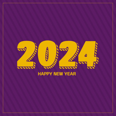 Happy new year 2024 design. Colorful premium vector design for poster, banner, greeting and new year 2024 celebration.のイラスト素材