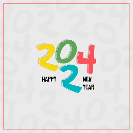 Happy new year 2024 design. Colorful premium vector design for poster, banner, greeting and new year 2024 celebration.のイラスト素材