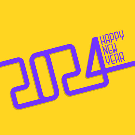 Happy new year 2024 design. Colorful premium vector design for poster, banner, greeting and new year 2024 celebration.のイラスト素材