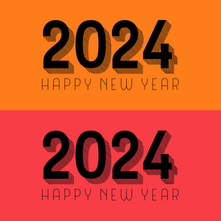 Happy new year 2024 design. Colorful premium vector design for poster, banner, greeting and new year 2024 celebration.のイラスト素材