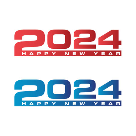 Happy new year 2024 design. Colorful premium vector design for poster, banner, greeting and new year 2024 celebration.のイラスト素材
