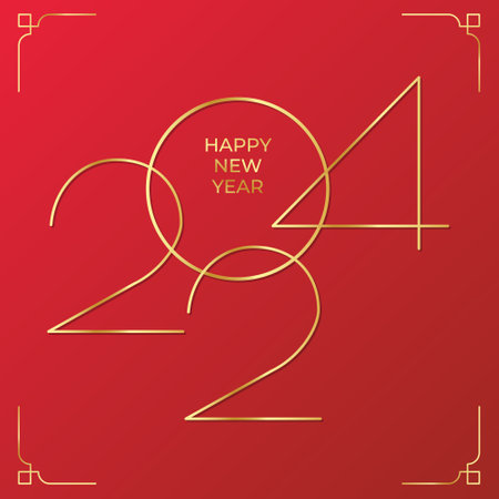 Happy new year 2024 design. Colorful premium vector design for poster, banner, greeting and new year 2024 celebration.のイラスト素材