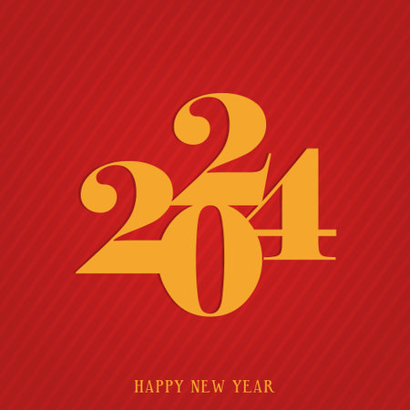 Happy new year 2024 design. Colorful premium vector design for poster, banner, greeting and new year 2024 celebration.のイラスト素材