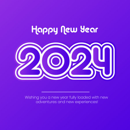Happy new year 2024 design. Colorful premium vector design for poster, banner, greeting and new year 2024 celebration.のイラスト素材