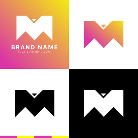 Letter M logo icon design template elements. Can be used for application, corporate identity, business card, banner, web design.のイラスト素材