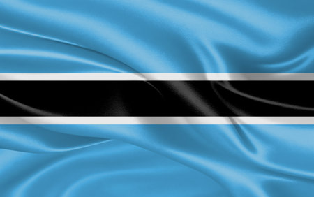 3d waving realistic silk national flag of Botswana. Happy national day Botswana flag background. close upの写真素材